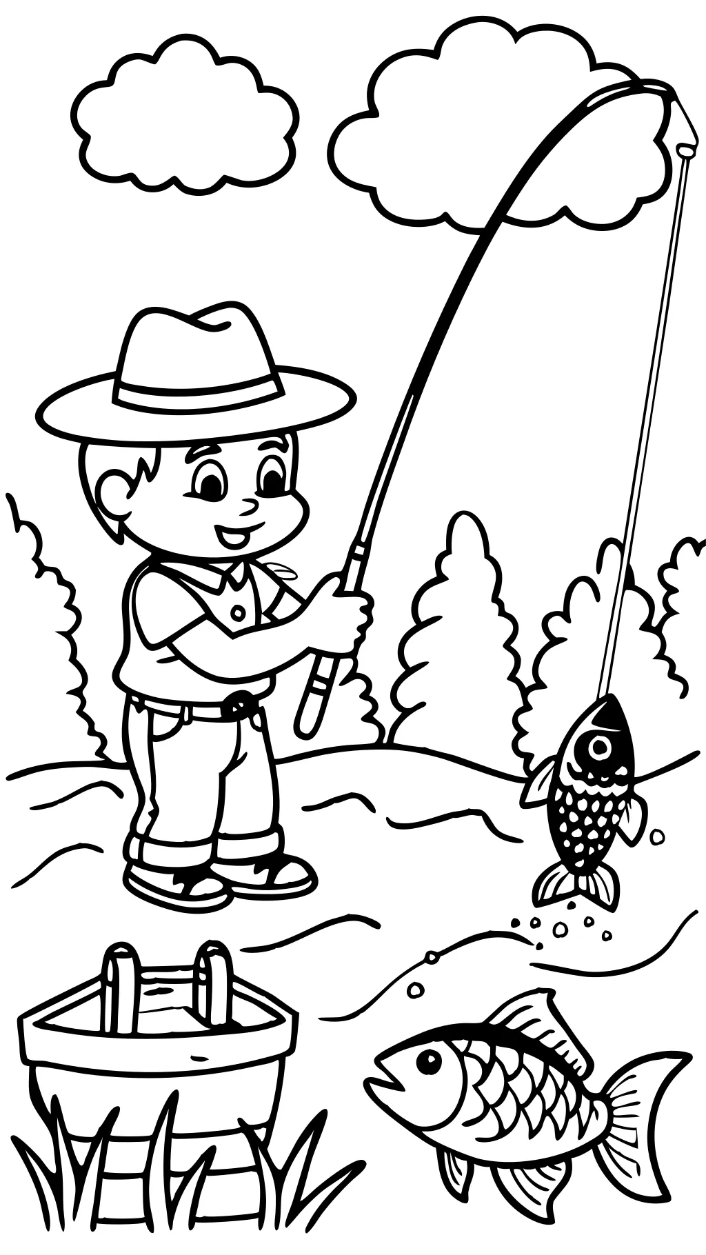 fishing coloring pages free